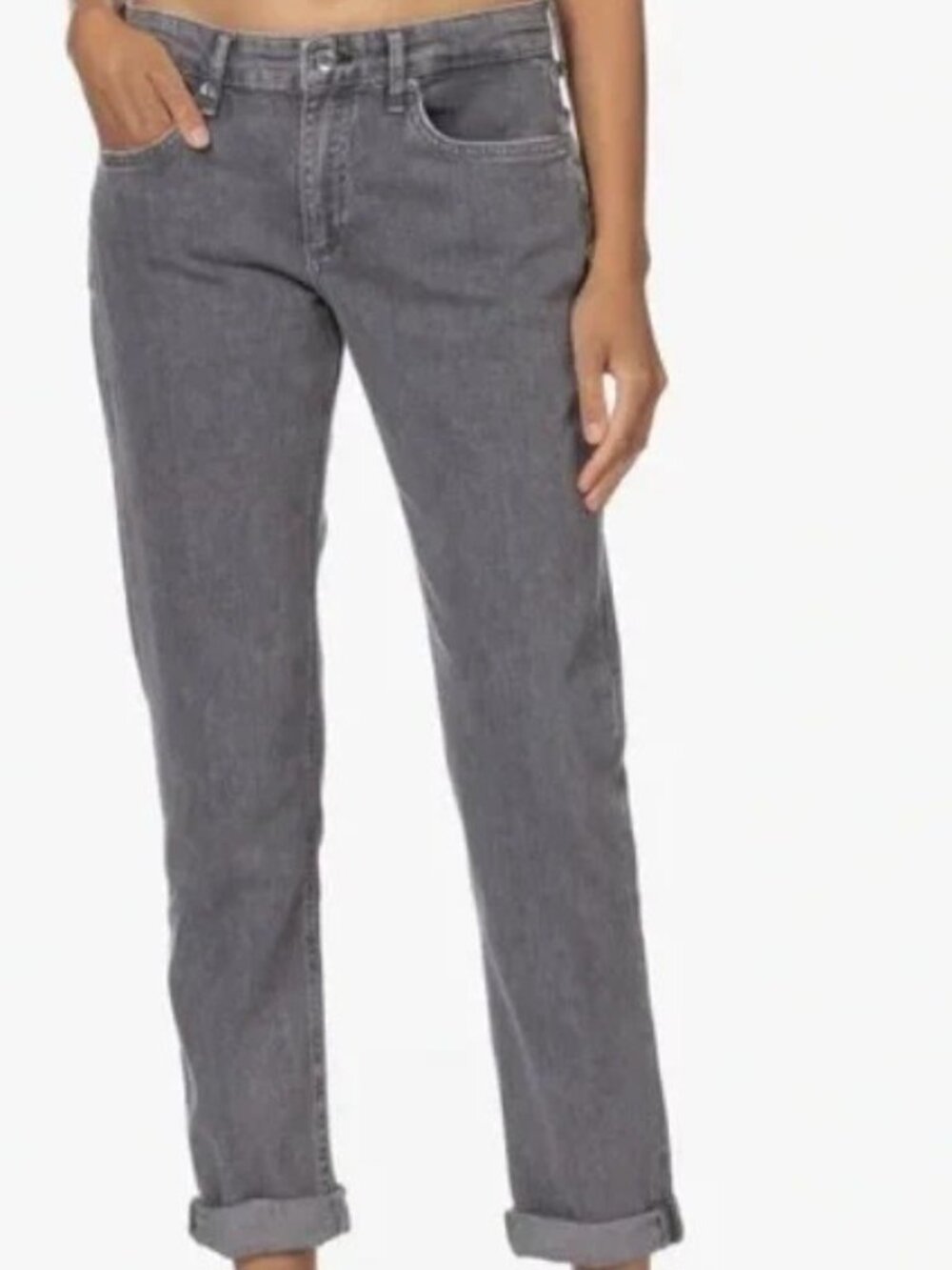 Rag & Bone Women's Gray Cotton Blend Low Rise Boyfriend Jeans Size 27